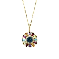 14K Yellow Gold & Multi-Stone Pendant Necklace