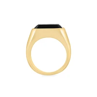 Goldplated Sterling Silver & Onyx Tonneau Ring