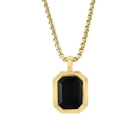 Men's Goldplated Sterling Silver & Black Onyx Pendant Necklace