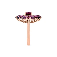 14K Rose Gold, 0.09 CT. T.W. Diamond & Rhodolite Ring