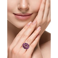 14K Rose Gold, 0.09 CT. T.W. Diamond & Rhodolite Ring