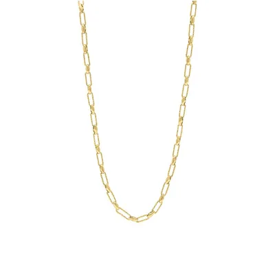 14K Goldplated Silver Textured-Link Chain Necklace - 22-Inch