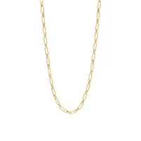 14K Goldplated Silver Textured-Link Chain Necklace - 22-Inch
