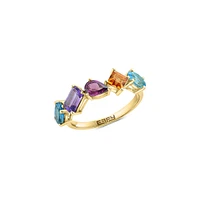 14K Yellow Gold,& Multi Gem Ring