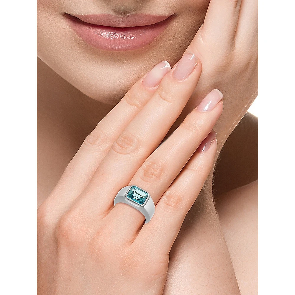 Men's Sterling Silver & London Blue Topaz Ring