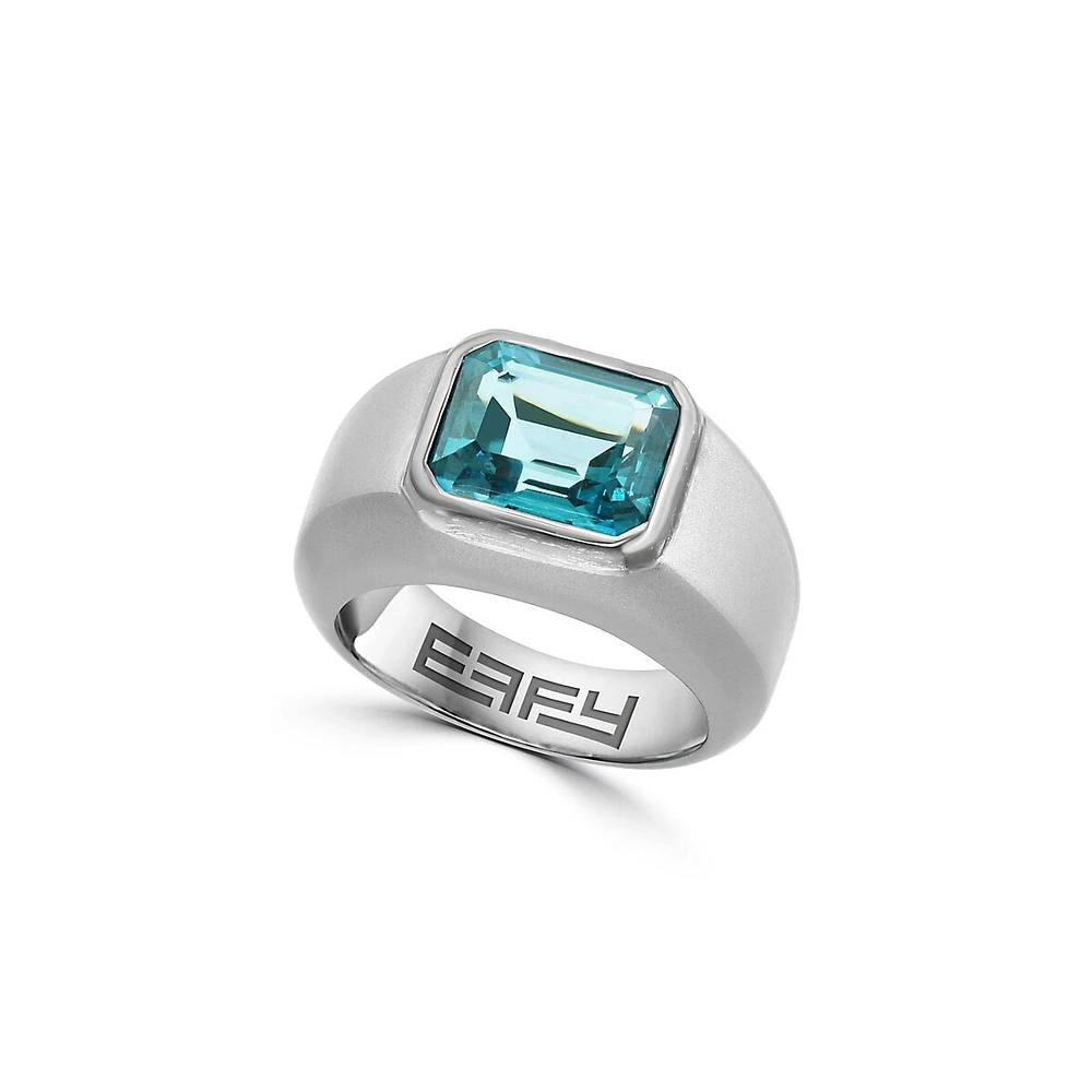 Men's Sterling Silver & London Blue Topaz Ring