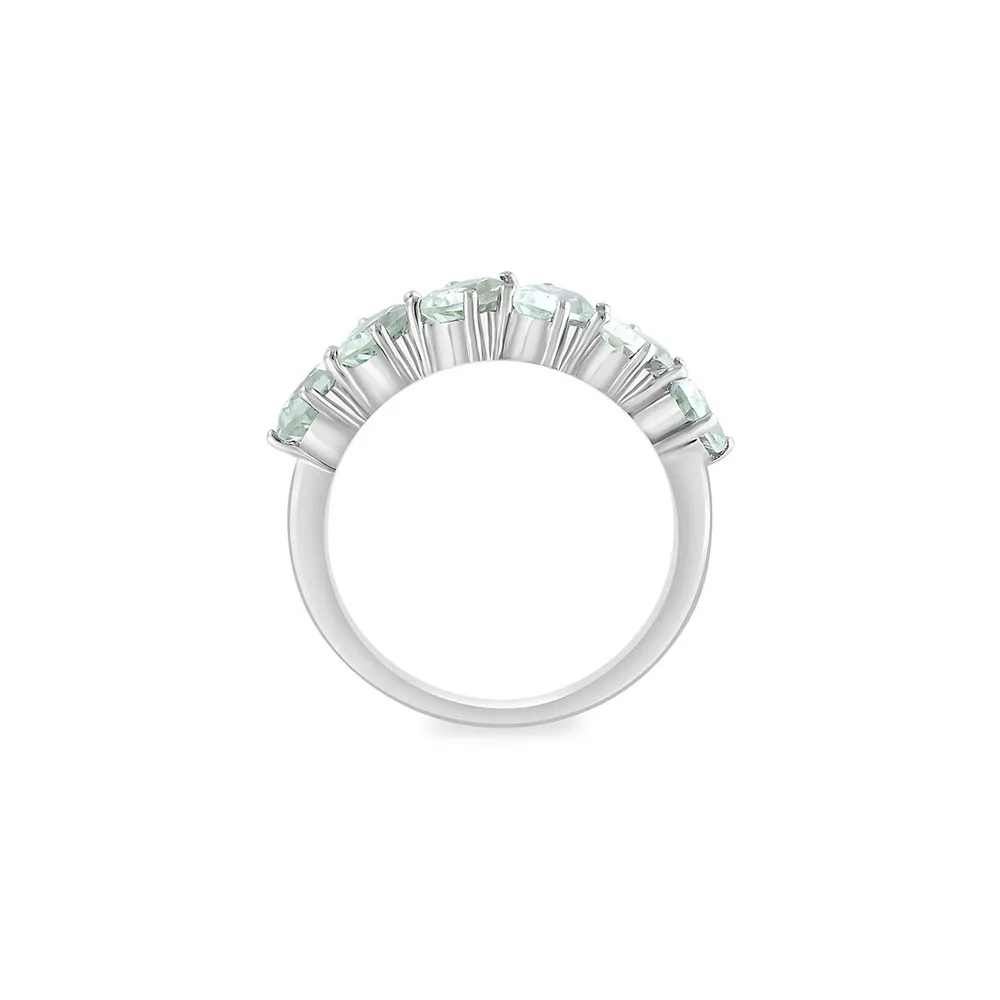 Sterling Silver & Green Amethyst Ring