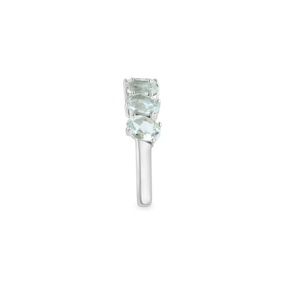 Sterling Silver & Green Amethyst Ring