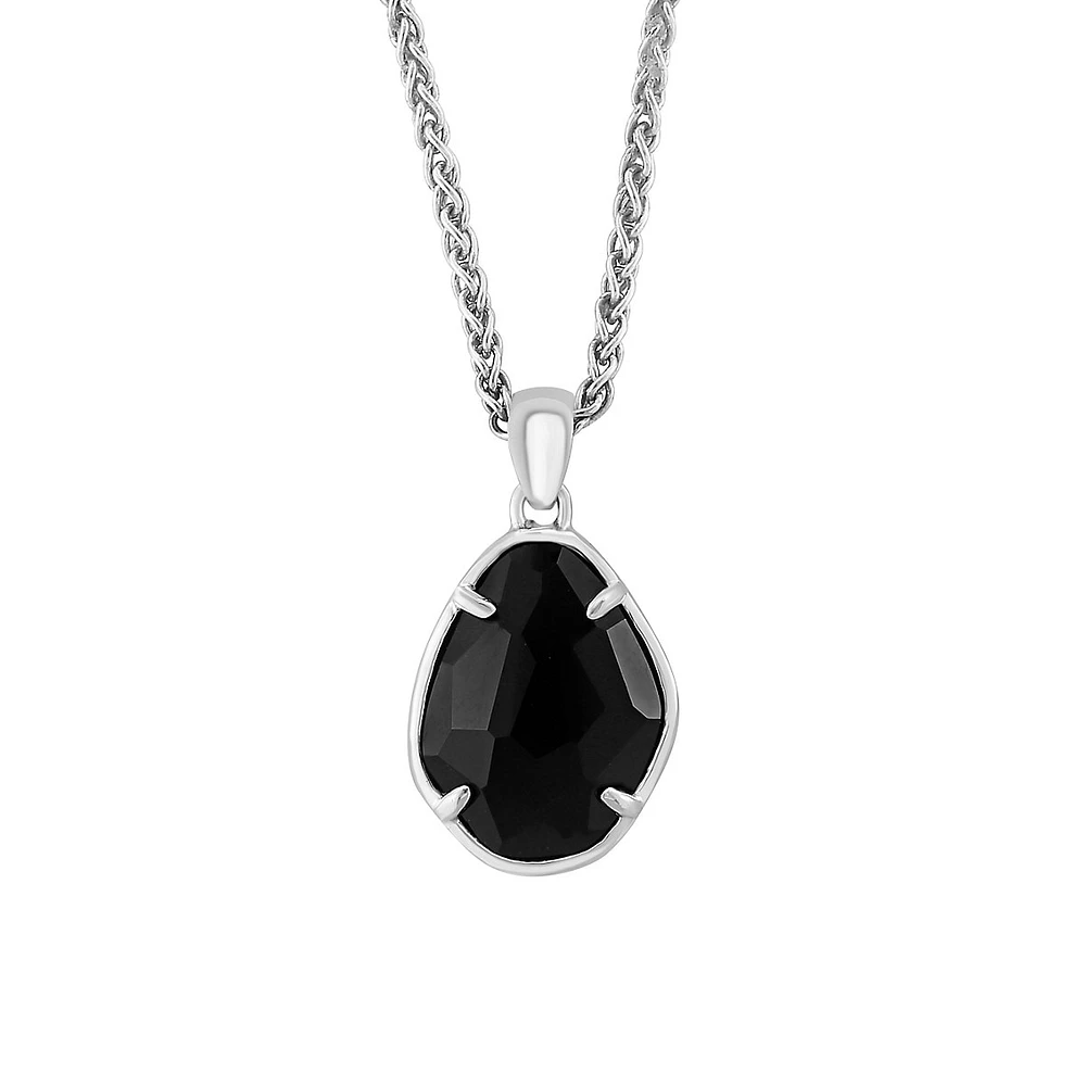 Sterling Silver Onyx Pendant Necklace