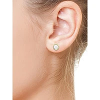 Boutons d'oreilles en or jaune 14 ct avec diamants de 0,16 ct (PT) et perle d'eau douce de 8 mm