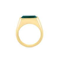 Men's Goldplated Sterling Silver & Green Onyx Ring