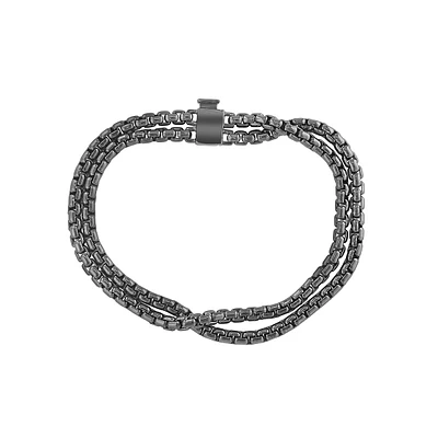 Men's Gunmetal-Tone Sterling Silver Bracelet