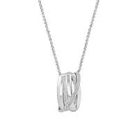 Sterling Silver & 0.22 CT. T.W. Diamond Interlock Pendant Necklace