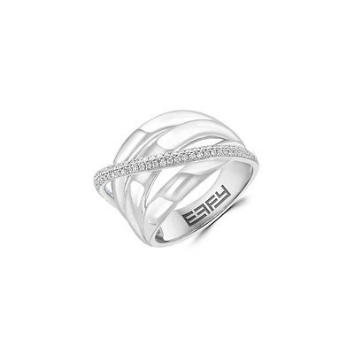 Bague en argent sterling avec diamants entrelacés de 0,25 ct. TW