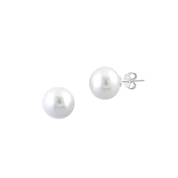 Sterling Silver & 12MM Freshwater Pearl Bead Stud Earrings