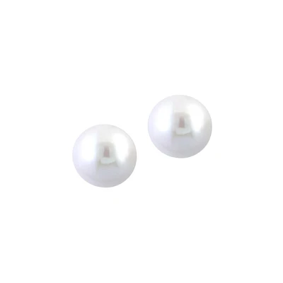 Sterling Silver & 12MM Freshwater Pearl Bead Stud Earrings