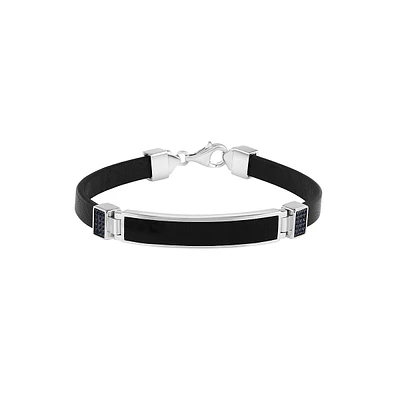 Sterling Silver, Onyx & Black Spinel Band Bracelet