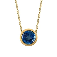 Goldplated Sterling Silver & London Blue Topaz Pendant Necklace