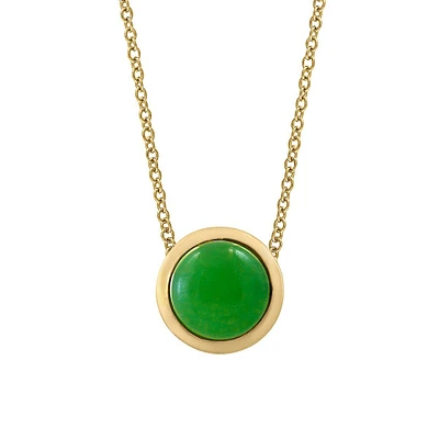 Goldplated Sterling Silver & Jade Pendant Necklace
