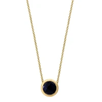Goldplated Sterling Silver & Onyx Pendant Necklace