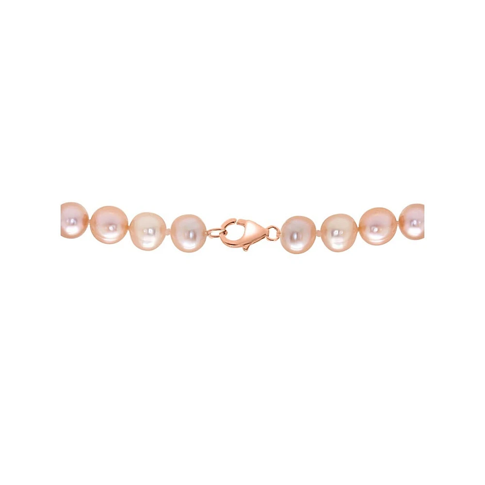 3-Piece 14K Rose Gold & 7.3MM Peach Freshwater Pearl Necklace, Bracelet & Stud Earrings 3-Piece Set