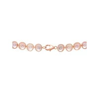 3-Piece 14K Rose Gold & 7.3MM Peach Freshwater Pearl Necklace, Bracelet & Stud Earrings 3-Piece Set