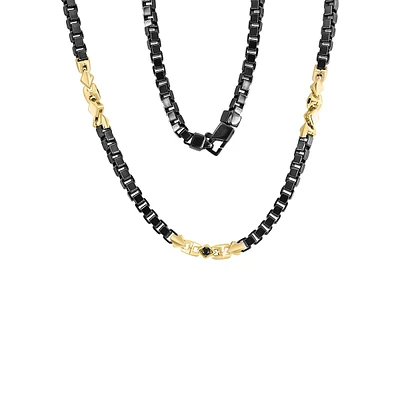 Goldplated Sterling Silver & Black Spinel Necklace