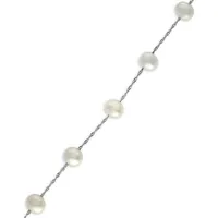 5.5 MM Cultured Freshwater Pearls and 14K Gold Tennis Bracelet