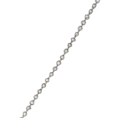 Bracelet tennis en argent sterling avec perles d'eau douce