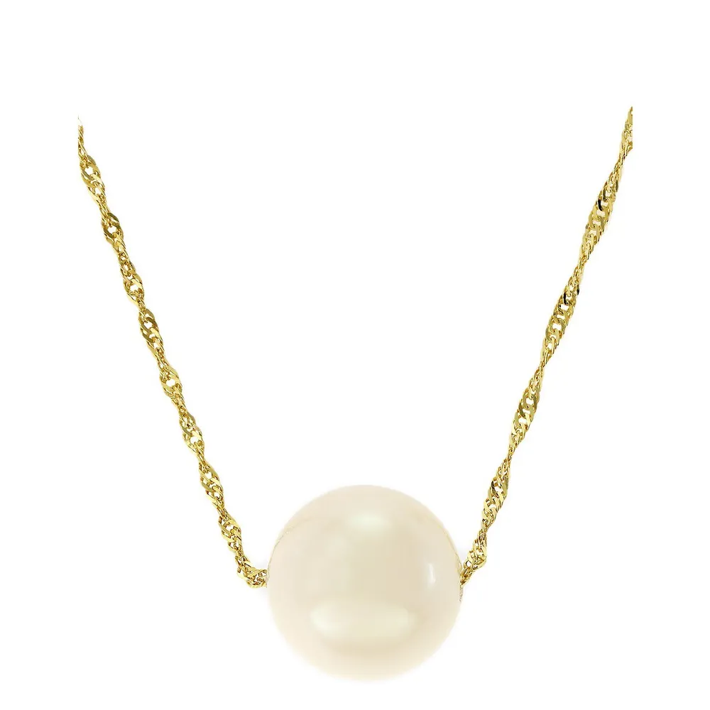 Collier à perle d'eau douce en or jaune 14 K Effy