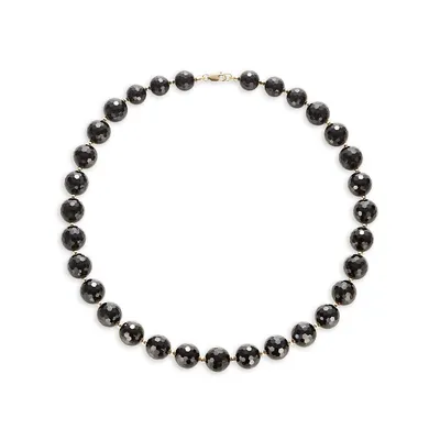 14K Yellow Gold Onyx Necklace