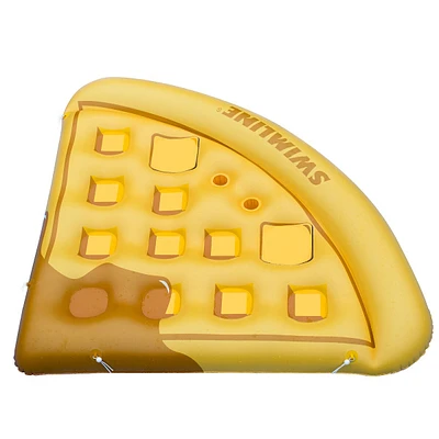 82" Yellow And Brown Waffle Slice Inflatable Swimming Pool Raft