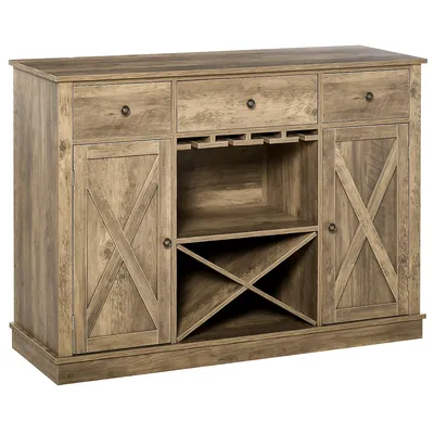 Farmhouse Sideboard Buffet Cabinet With Wine Rack