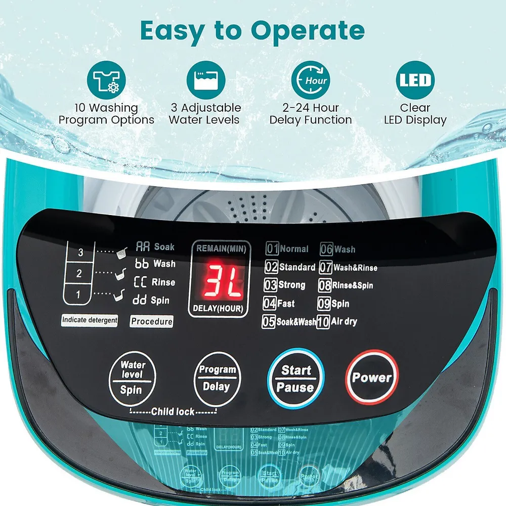 Costway 7.7 lbs Automatic Laundry Washing Machine