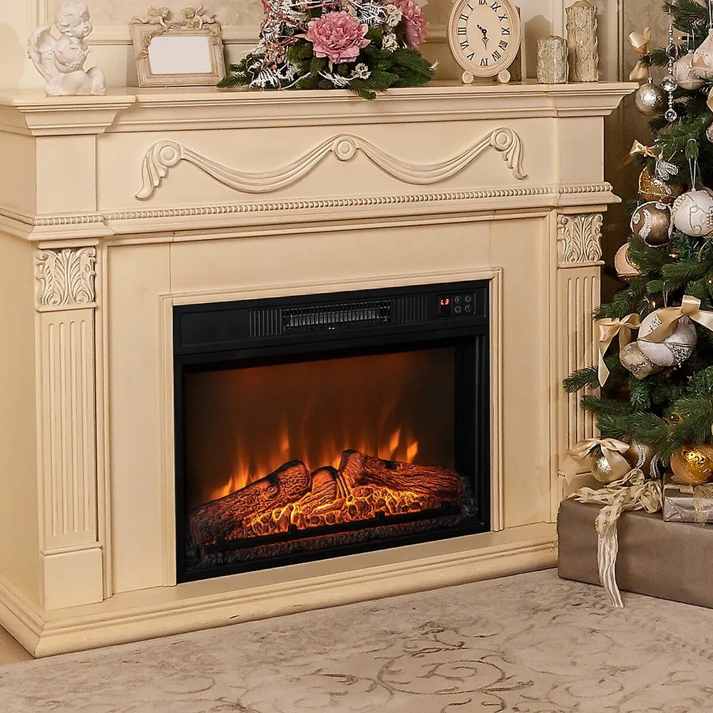 Costway 23 Electric Fireplace Insert Heater W/ Log Flame Effects Remote  Control 1400w | Southcentre Mall
