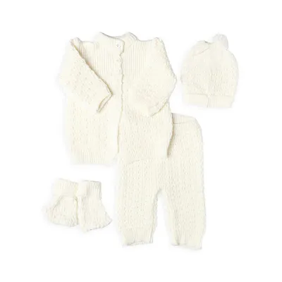 Baby's 4-Piece Boxed Ivory Knit Layette Set