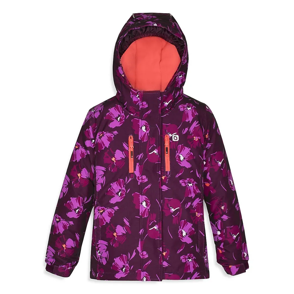 Little Girl's 6-PIece Floral Printed Snow Suit