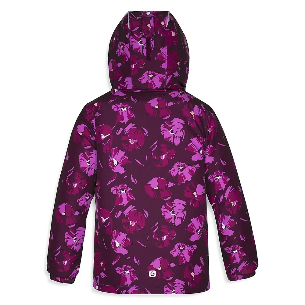 Little Girl's 6-PIece Floral Printed Snow Suit