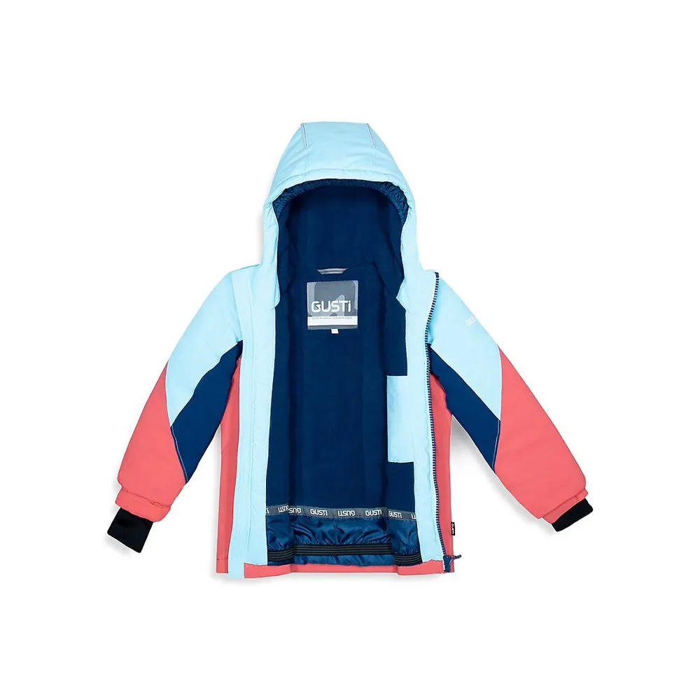 Girl's 5-Piece Colourblock Snowsuit Set