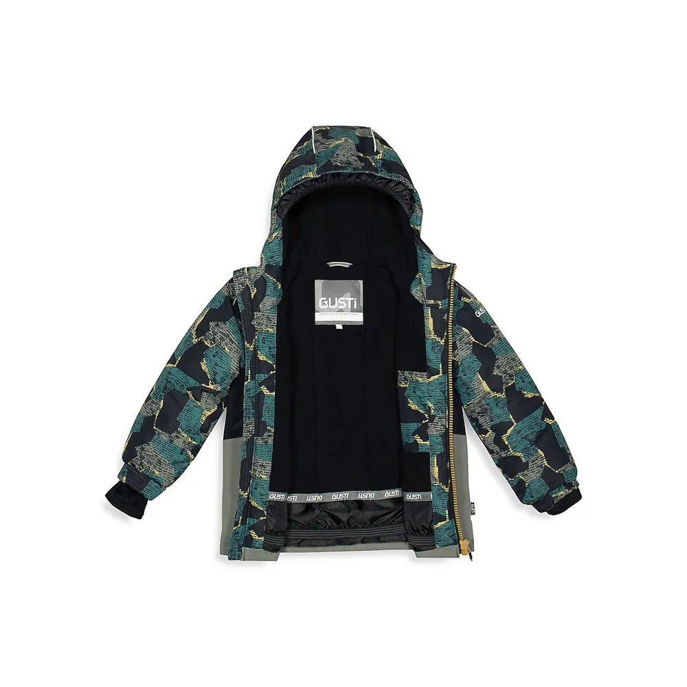 Little Boy's 5-Piece Colourblock-Print Snowsuit Set