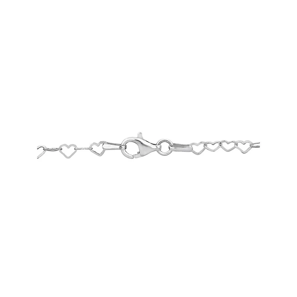 Sterling Silver Heart-Link Chain Bracelet - 7.5-Inch