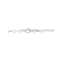 Sterling Silver Heart-Link Chain Bracelet - 7.5-Inch