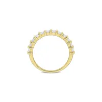 Yellow-Plated Sterling Silver & Lab-Created White Sapphire Stacking Anniversary Band