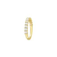 Yellow-Plated Sterling Silver & Lab-Created White Sapphire Stacking Anniversary Band