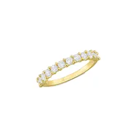 Yellow-Plated Sterling Silver & Lab-Created White Sapphire Stacking Anniversary Band