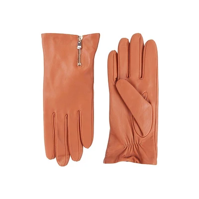 Gants de cuir à glissière aux poignets