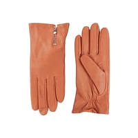 Wrist Zipper Leather Gloves