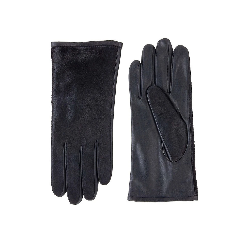 Pony Hair Upper Leather Gloves