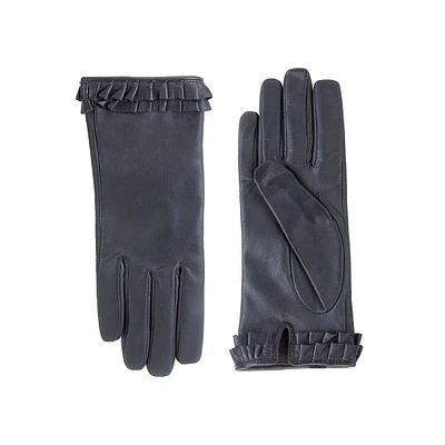 Gants en cuir avec poignets volantés