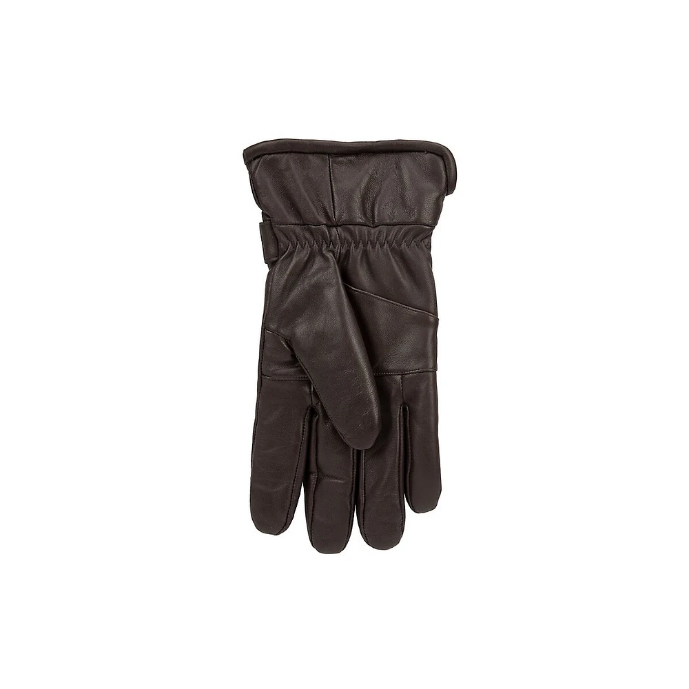 Men's Faux Shearling Lined Leather Gloves